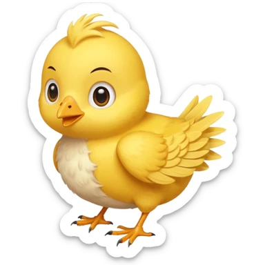chick flying glider sticker