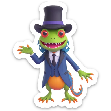 A murloc from World of Warcraft dressed as Abraham Lincoln sticker