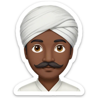 Mustache under turban sticker