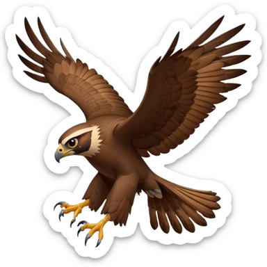 dynamic falcon in mid-flight, symbolizing Puy du Fou theme park sticker