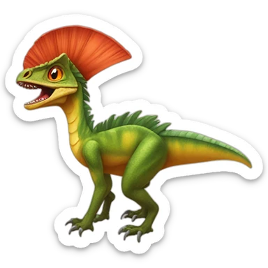Dilophosaurus in love heart sticker