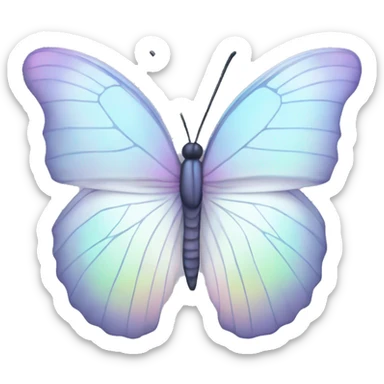 Pastel white iridescent butterfly sticker