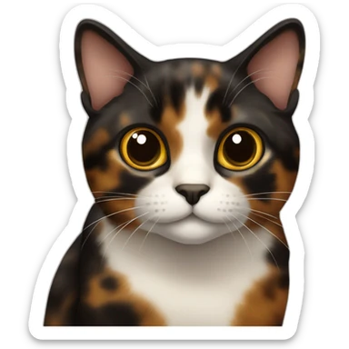 tortoiseshell Cat Black brown sticker