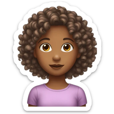 10 years old Girl curly hair sticker