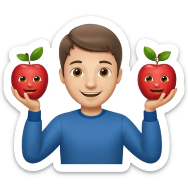 a Circus cute zelensky juggling two apple sticker