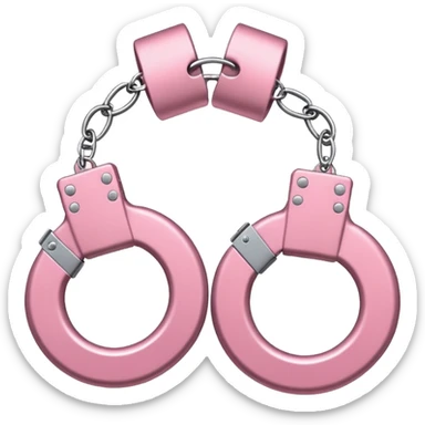 Fluffy pink handcuffs sticker