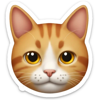 Gato  todo naranja de rayas y gordo sticker