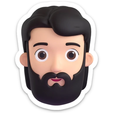 character with only three dark hairs on his head sticker