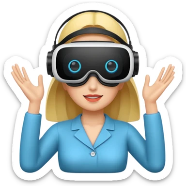VR wearing woman sticker