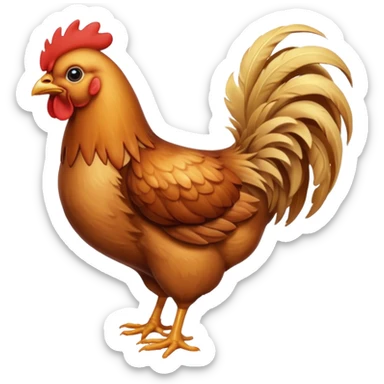 Chicken with dogtail sticker