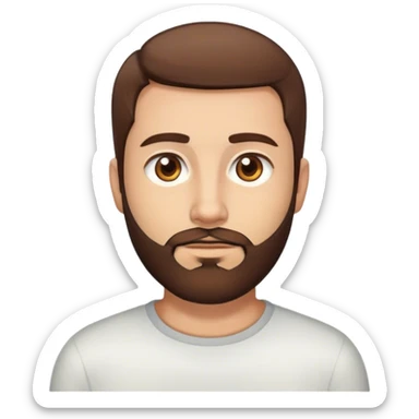 short straight hair, common short beard, brown eyes, brown hair sticker