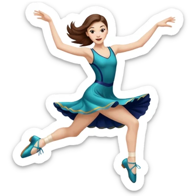 Jazz dancer white with brown hair wearing jazz shoes  sticker
