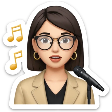 dua lipa with glasses singing  sticker