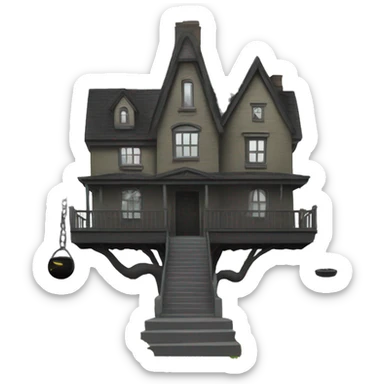 Addams House. Wednesday is on the swing  sticker