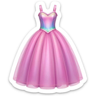 Realistic pink princess sparkle dress sticker