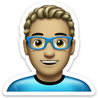 A 13 in Glittery blue with black outline sticker