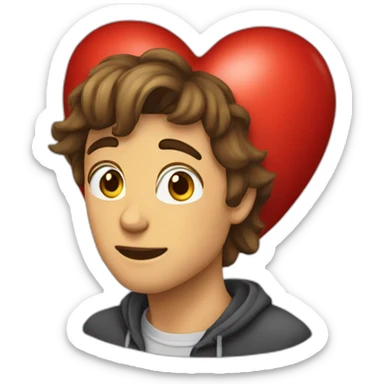 Coeur Rouge remplie de coeur sticker