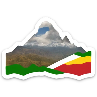 Mountains with Kurdish flag  sticker