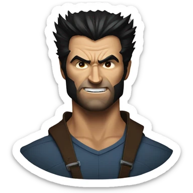 Logan/Wolverine head portrait  sticker