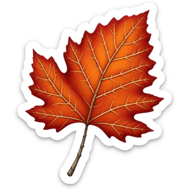 red birch leaf  sticker