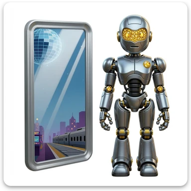 Futuristic turbo neon super robot metal  golden diamond Ruby 6000 Nike shoes hotel super 50000 metallic silver mirror basic black restaurant disco ball arcade playground lucky machine city train sticker