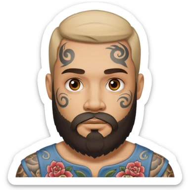 trapero capo con barba y tatuajes visibles sticker