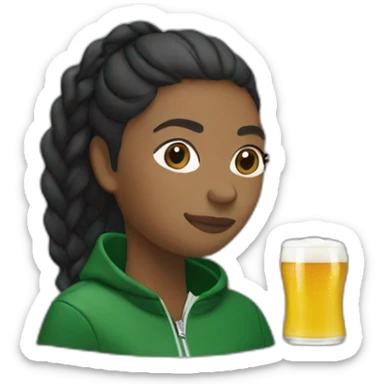 Lacoste black friends woman drinking beer with windbreaker sticker