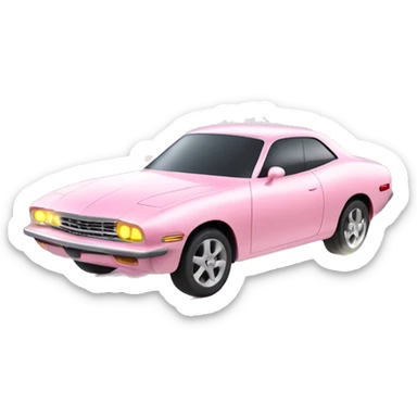 Pastel Pink Car "A sleek pastel pink car with glowing headlights, sparkling wheels, and a magical light trail following behind as it moves." sticker