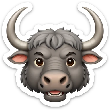 A gray african buffalo sticker