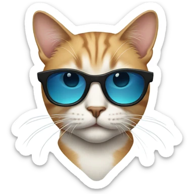 Cat with sunglasses sticker
