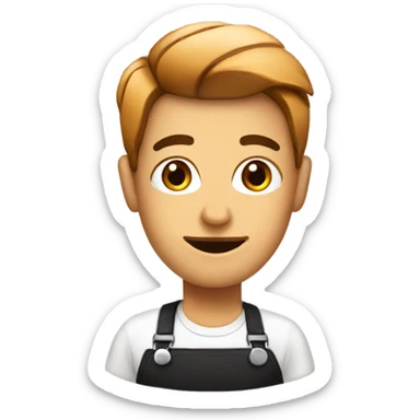 coffe barista with a amazon logo face sticker