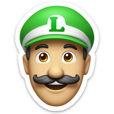 Luigi smoking a BIG  blunt as an emoji. , just his face. Be accurate to how he looks sticker