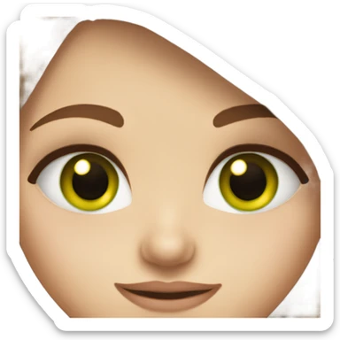 beautiful girl with brown hair green eyes sticker