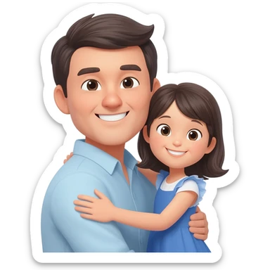 Daughter hugs her father sticker