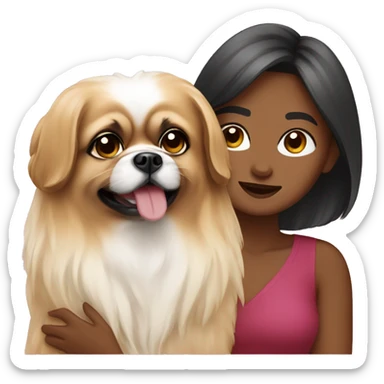 Women with Pekingese sticker
