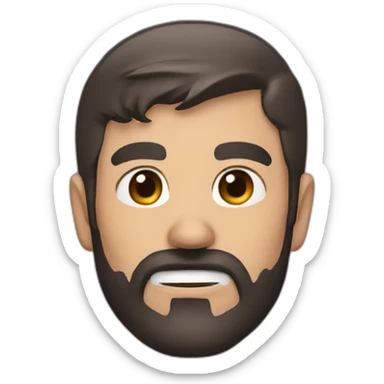 batman head only with black beard and brown eyes sticker