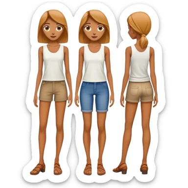 skinny woman with clothes that has a big butt sticker