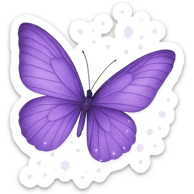 purple butterfly with sparkles sticker
