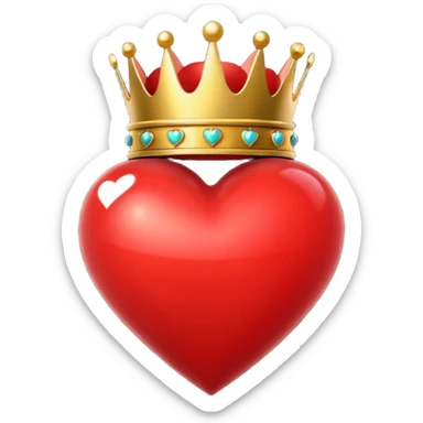 Corazon rojo con corona sticker