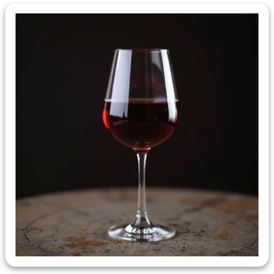 a glass of red wine, photorealistic style sticker