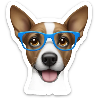 Dog wearing blue glasses sticker
