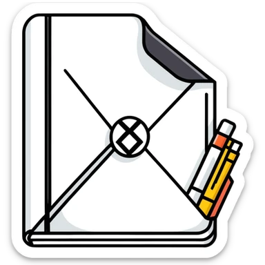 Document file icon with large black “X” over it sticker