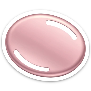 light pink metallic oval shape sticker