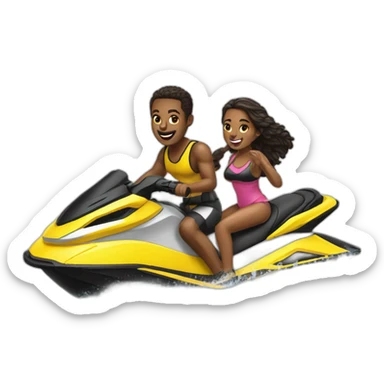 twin bitches hopping off a jet ski sticker