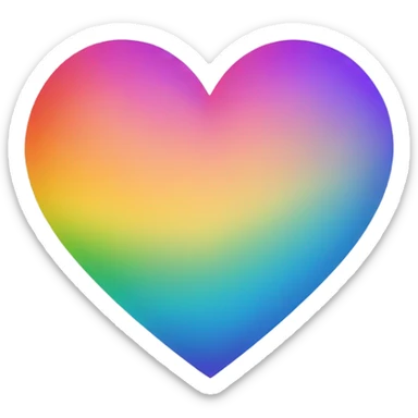 Rainbow heart sticker