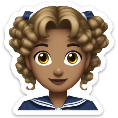 Sailor moon Serena olive skin brown hair sticker