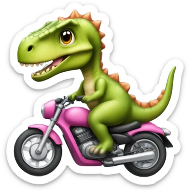 Dinosaure sur une moto avec un tutu sticker