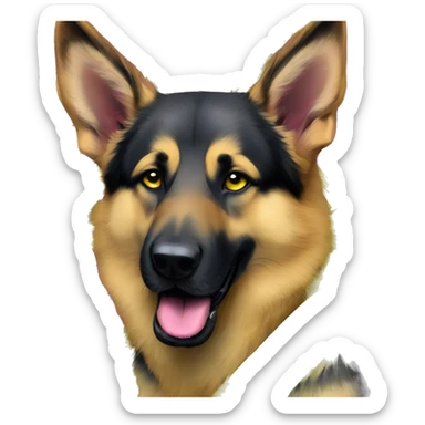 .Zombie_ Vaporwave black holographic oilslick zombie yellow German shepherd dog yellow caution tape graffiti stripes sticker