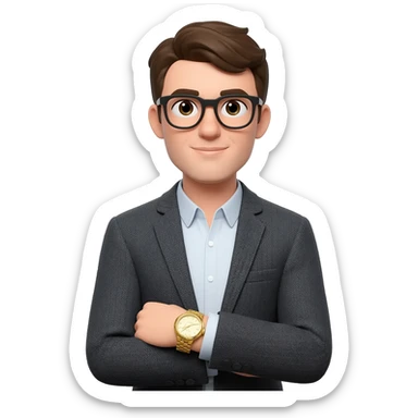 rich nerd with glasses sticker