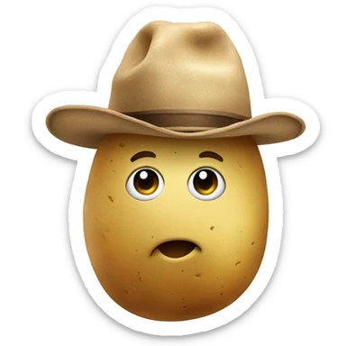 potato wearing a hat  sticker